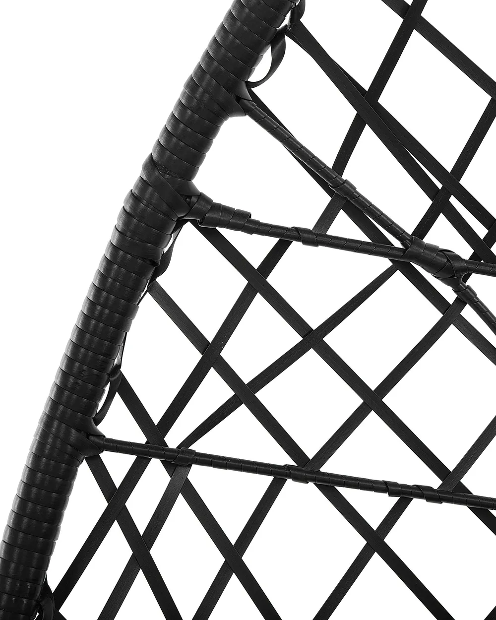 Hanging Chair with Stand ALATRI PE Rattan Black_791347