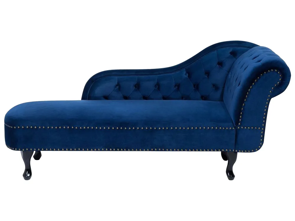 Rechtszijdige chaise longue NIMES Fluweel Marineblauw