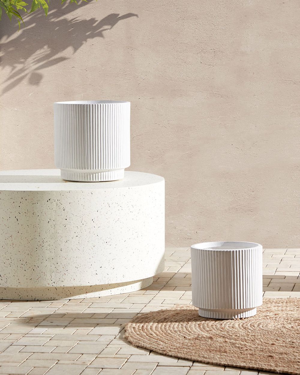 Plant Pot DARIA 30 cm Off-White