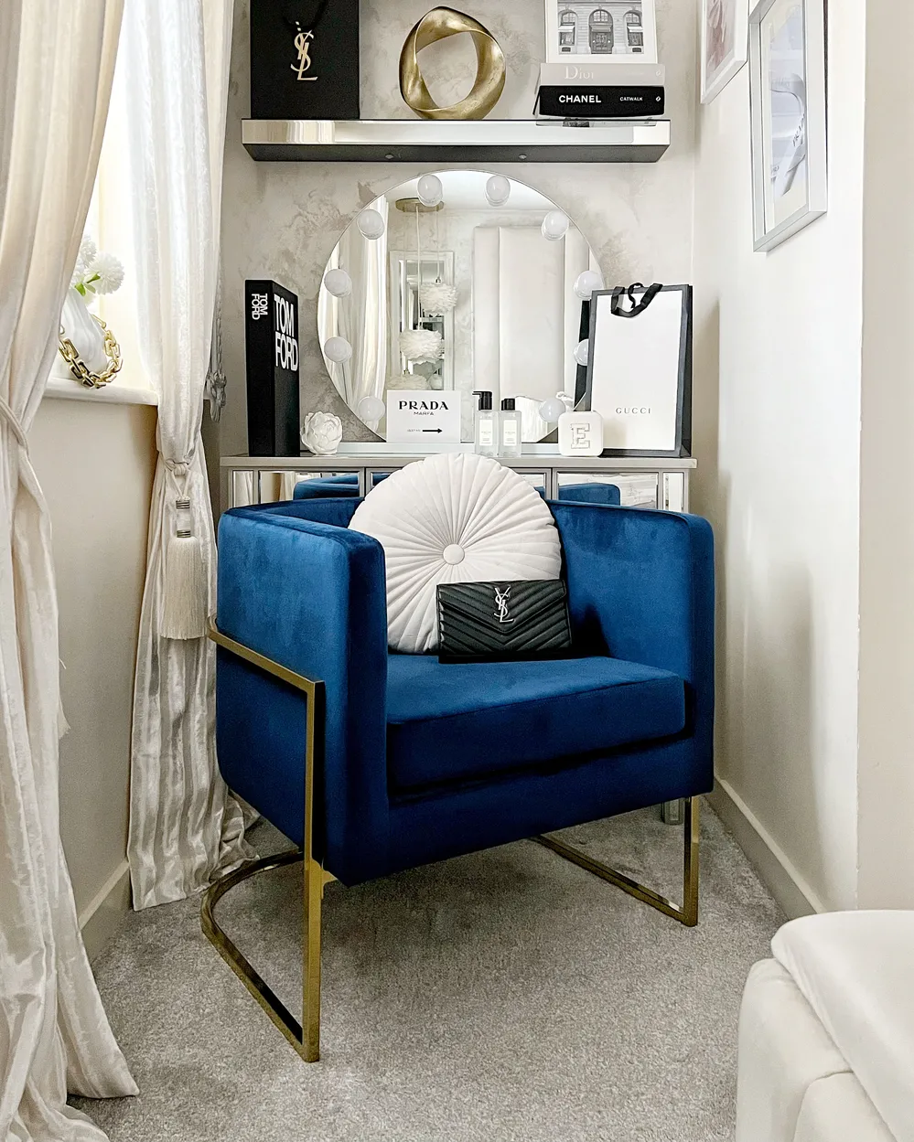 Armchair SIRKKA Velvet Dark Blue_953924