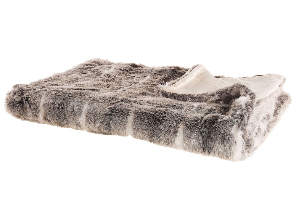 Kuscheldecke TADDART Stoff 180 x 220 cm Braun