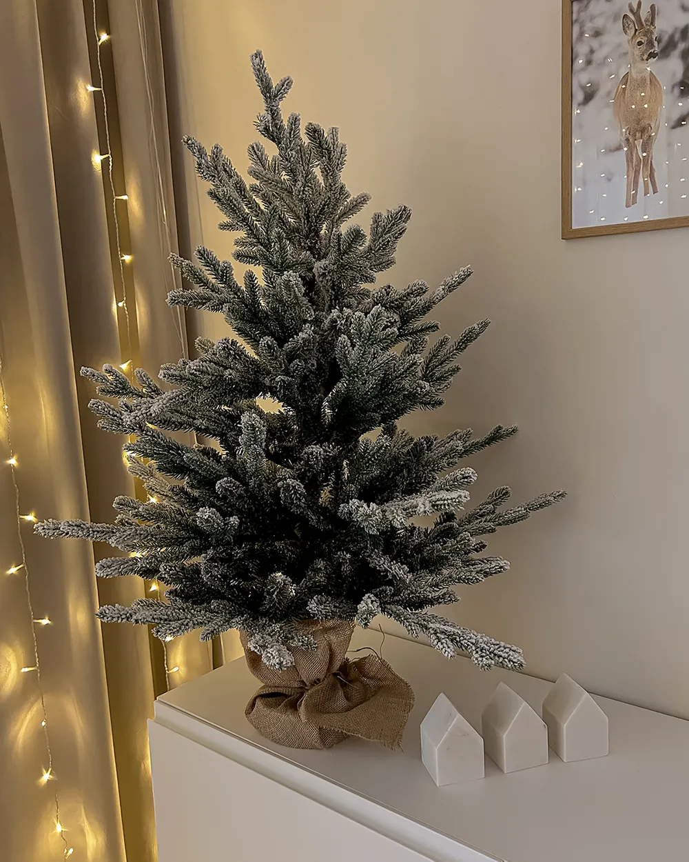 Ancien Sapin De Noël Artificiel - Branches Neige Métal - Déco Vintage