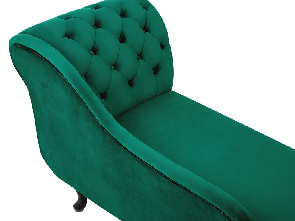 Chaise longue met kussen en rechterarmleuning stof donkergrijs