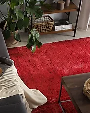 Zottelteppich EVREN Rot 200 x 200 cm_1177516