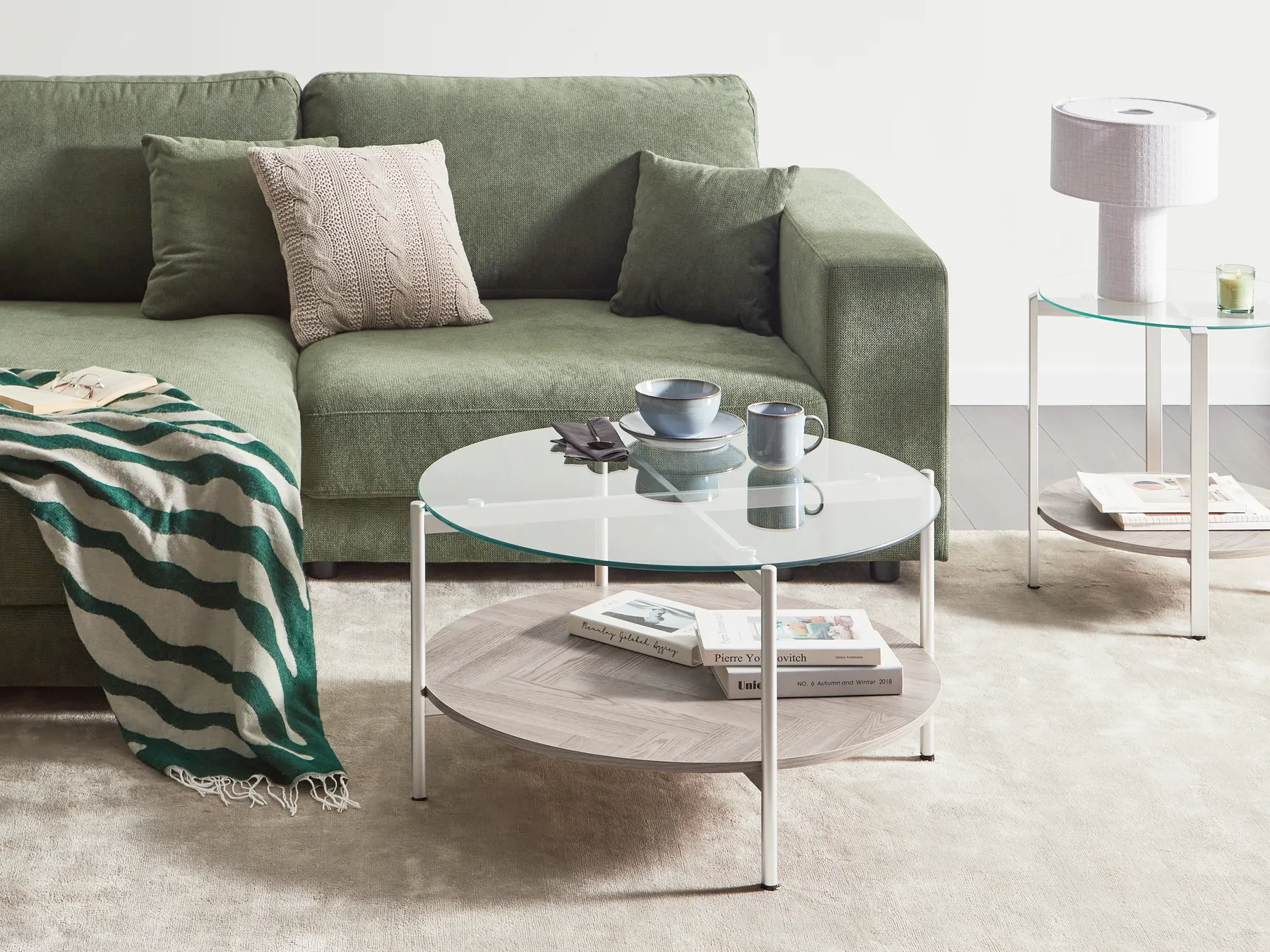 Coffee Table LOVELL Tempered Glass Silver_937272