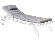 Cuscino per sdraio CESANA PREMIUM 192 x 56 cm Grigio chiaro_988054