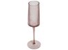 Sada 4 úzkych pohárov na šampanské 220 ml ružová AMETHYST_912556