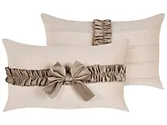 Set of 2 Decorative Cushions BELLE 30 x 50 cm Velvet Light Beige Solid_1168717