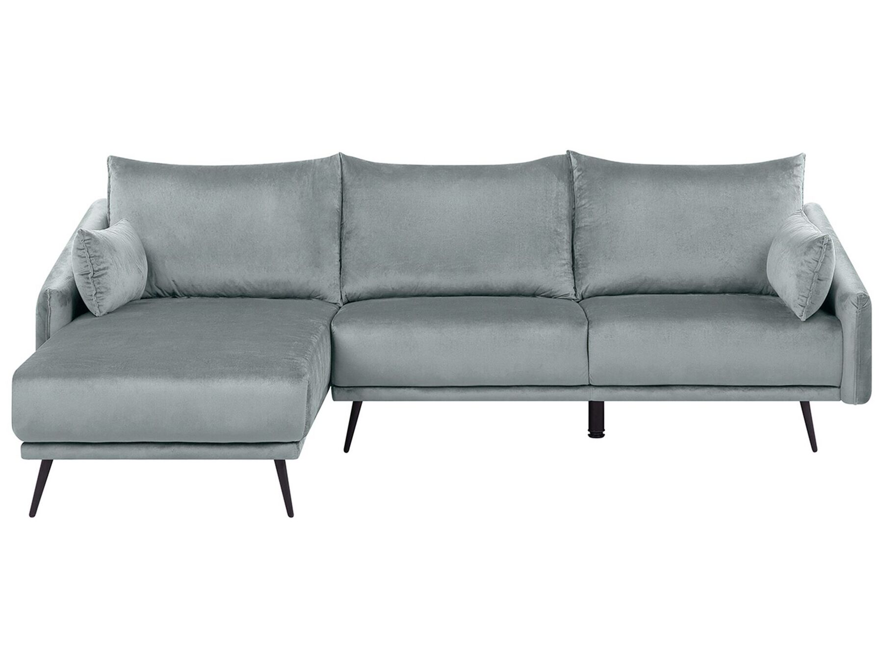 Right Hand Velvet Corner Sofa Grey VARDE_754420