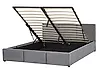 Ottoman Bed BOUSSE Velvet Dark Grey 160 x 200 cm (EU King Size)
