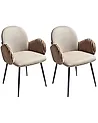 Conjunto de 2 sillas de comedor AMITY Tela Gris pardo