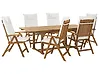Garden Dining Set 6 Seater JAVA with Cushions Acacia Wood Off-White