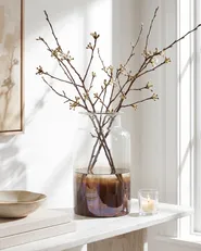 Vase à fleurs BHATURE 30 cm Verre Multicolore_830423