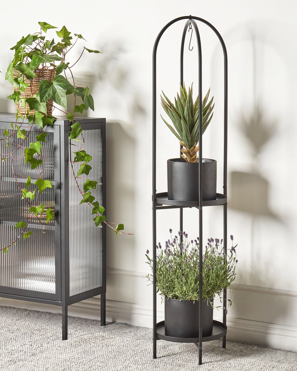 Suporte para vasos TAMARIX 35 cm Metal Preto