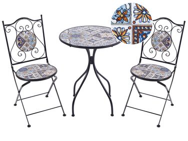 Metal Garden Bistro Set Black CIVITA