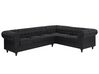 Left Hand Faux Leather Corner Sofa Black CHESTERFIELD_709665