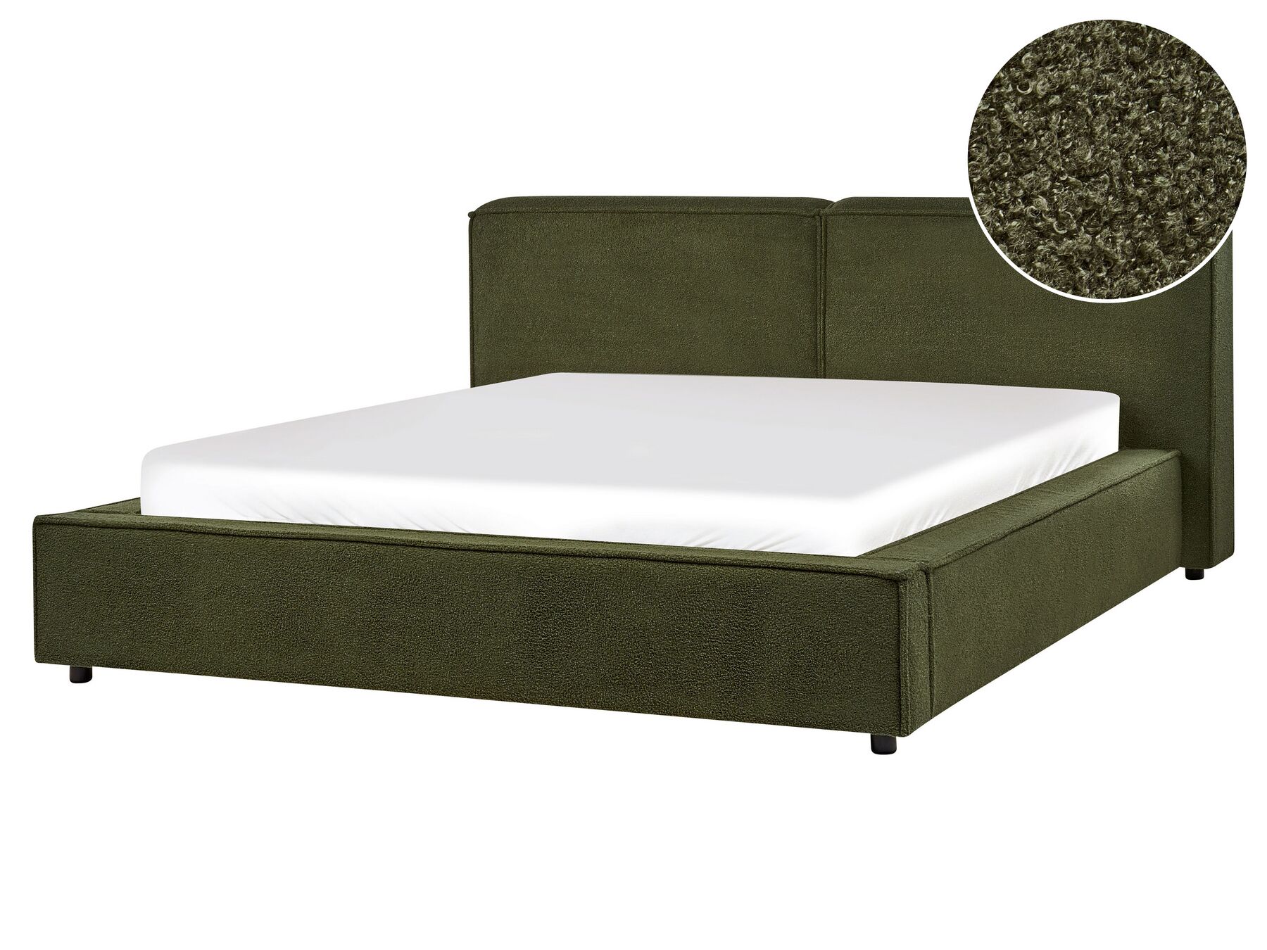 Boucle EU King Size Bed Green LINARDS_930516