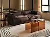 Sofa 3 Seater SALLA Fabric Dark Brown