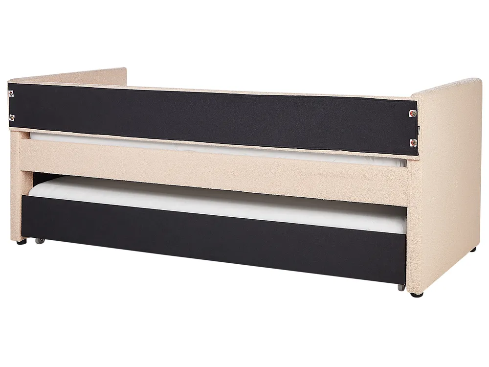 Trundle Bed Boucle TROYES 90 x 200 cm (EU Single) Peach Pink_906970