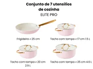 Conjunto de cozinha de 7 peças ELITE PRO Rosa pastel_992839