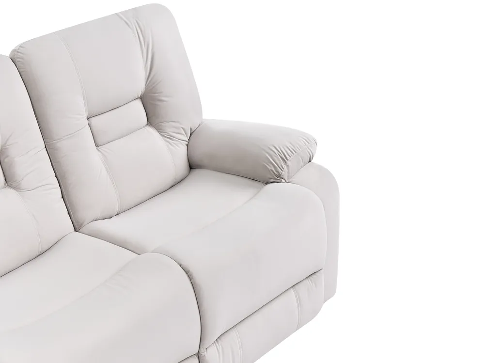 Electric Recliner Living Room Set 6 Seater BERGEN with USB Port Velvet Light Beige_1064835
