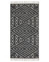 Tapis en coton 80 x 150 cm noir et blanc KHENIFRA_848781