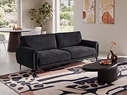Sofa 3-Sitzer SKARO Chenillegewebe Schwarz_1156707