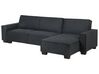 Left Hand Fabric Corner Sofa Bed Graphite Grey ROMEDAL_748952