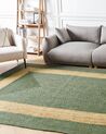 Teppich Jute grün / beige 200 x 300 cm geometrisches Muster Kurzflor KARAKUYU_903905