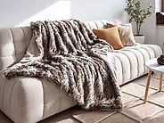 Coperta ASDAD Tessuto 150 x 200 cm Marrone_1178672