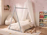 Lit d'enfant Tipi Bois de pin SAURAT 90 x 200 cm Gris_1178855