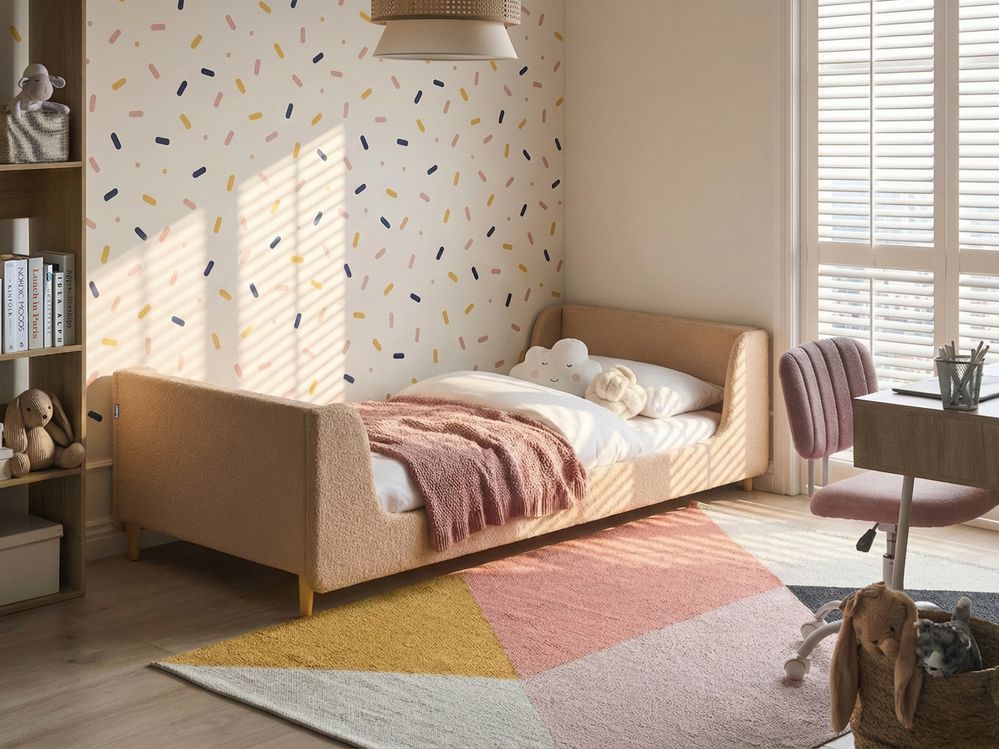 Letto per bambini Bouclé LAYE 90 x 200 cm Beige