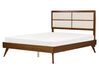 Bett dunkler Holzfarbton / hellbeige Lattenrost 160 x 200 cm POISSY_927882