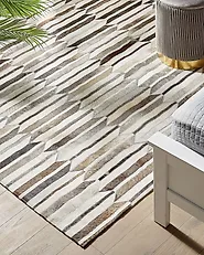 Teppich KULALAR Beige 160 x 230 cm Echtleder_1179778