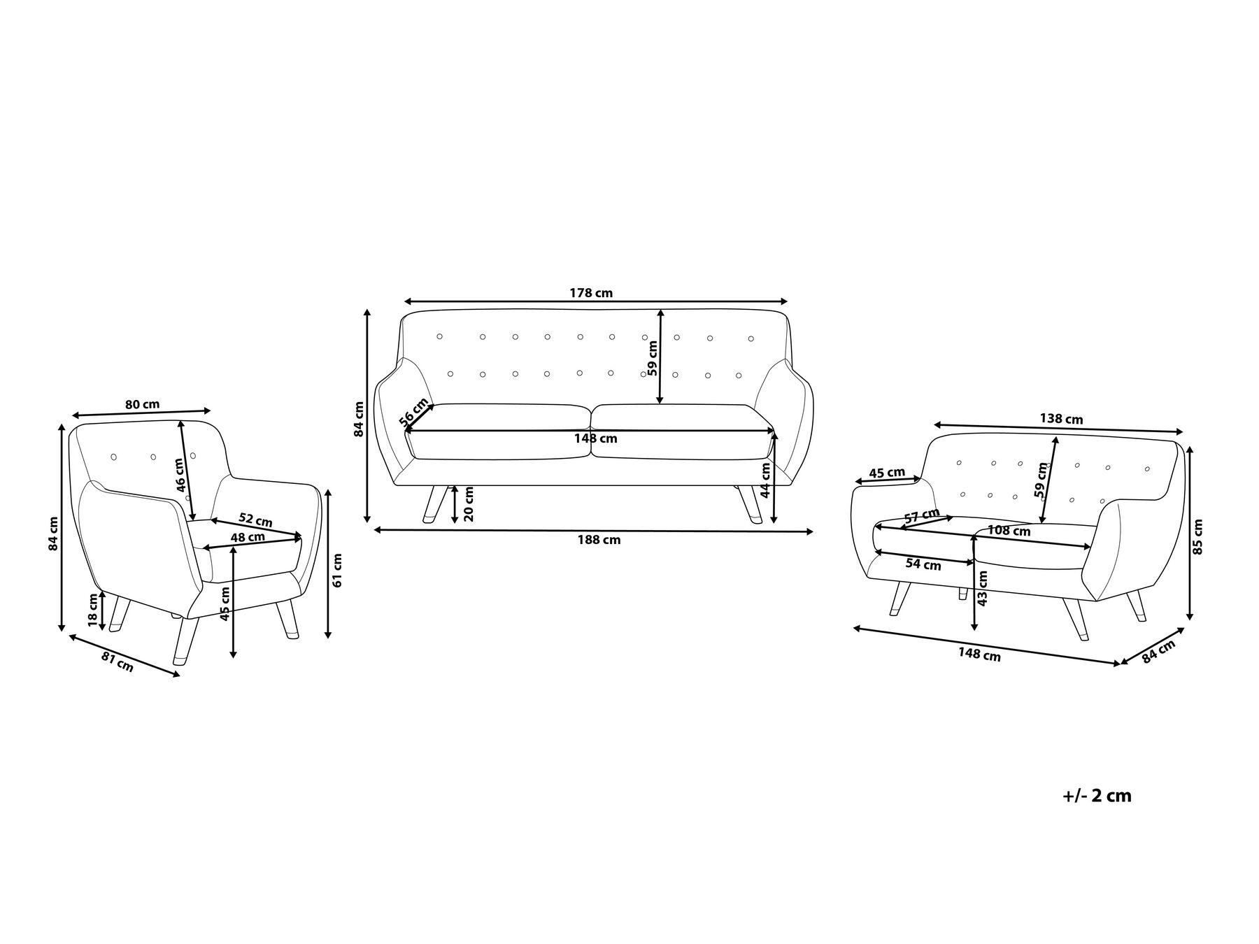 Set da salotto 6 posti BODO Velluto Grigio_772099