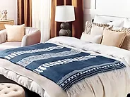 Blanket TARLAY Fabric 130 x 170 cm Blue_1183621