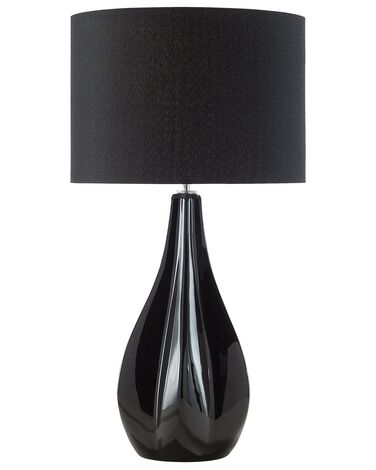 Fekete porcelán asztali lámpa 60 cm SANTEE