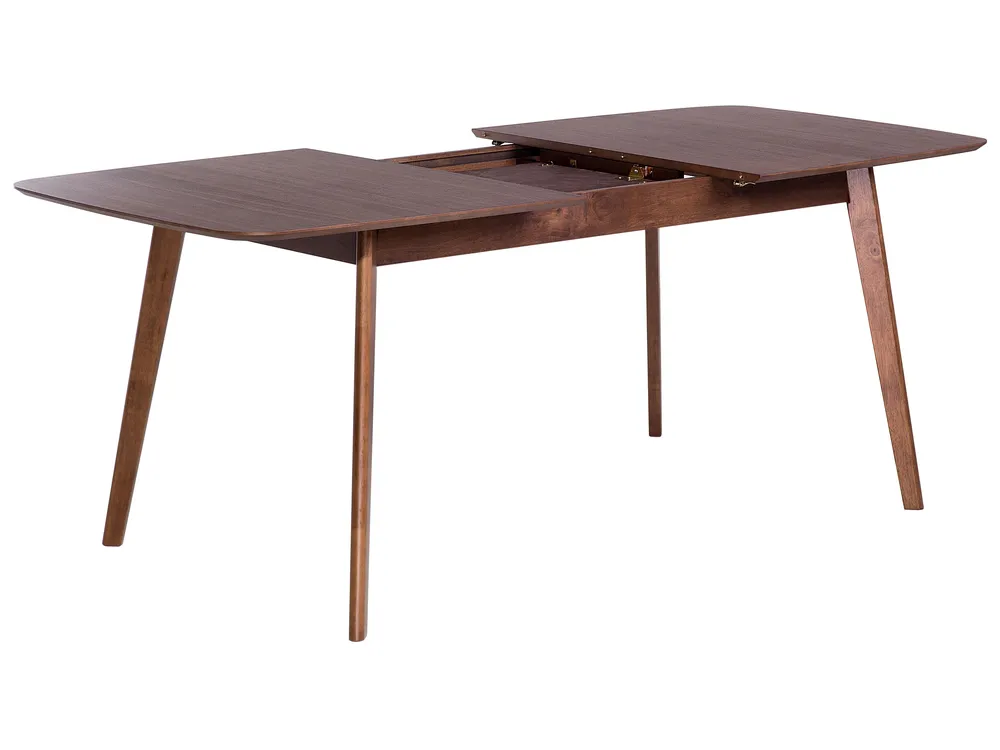 Extending Dining Table MADOX Dark Walnut 150/190 cm 90 cm - Beliani.es