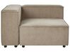 Left Hand 2 Seater Modular Jumbo Cord Corner Sofa with Ottoman Brown APRICA_874777