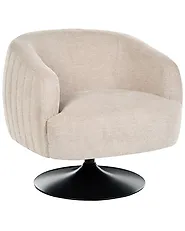 Poltrona giratória NORAGER Tecido Creme claro_1165186