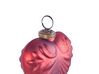 Set of 4 Glass Heart Baubles Red FERIABLE_899356