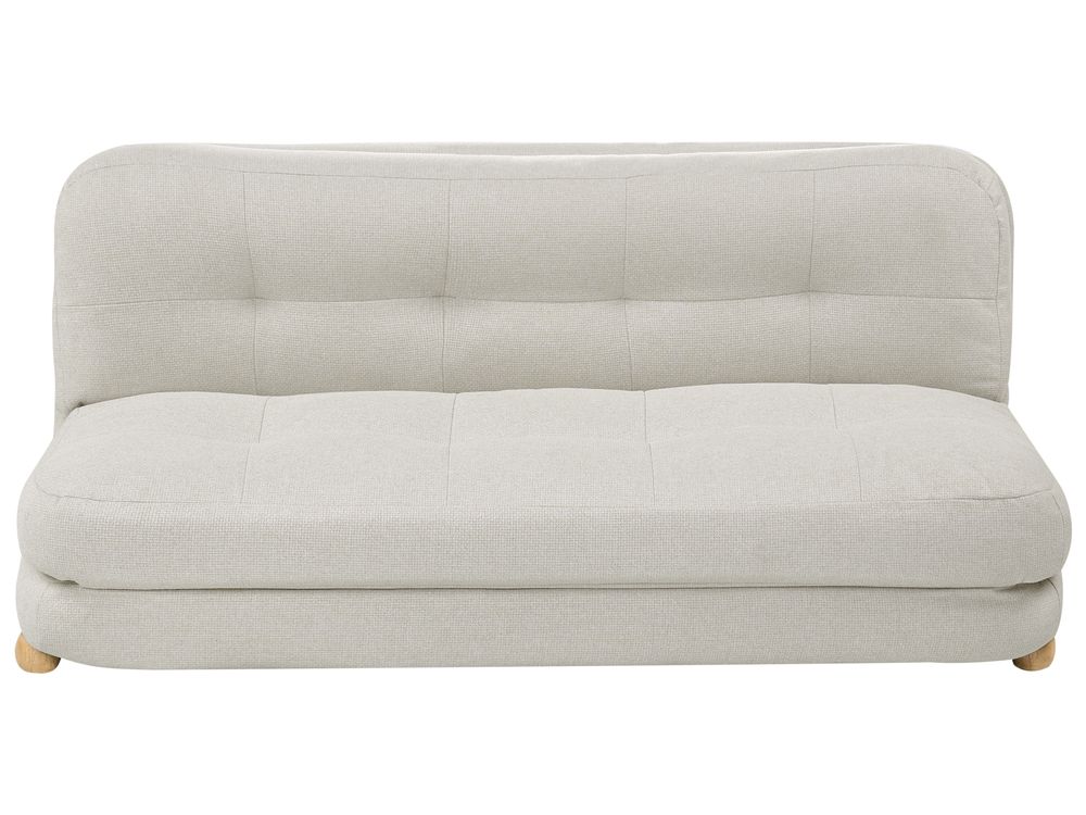 Sofa rozkładana dla 2 osób ESBJERG Len syntetyczny Złamana biel