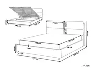 Ottoman Bed BATILLY Velvet Light Beige 140 x 200 cm (EU Double)_830100
