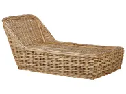 Leżak ogrodowy z poduszką BELSITO Rattan Naturalny_928036