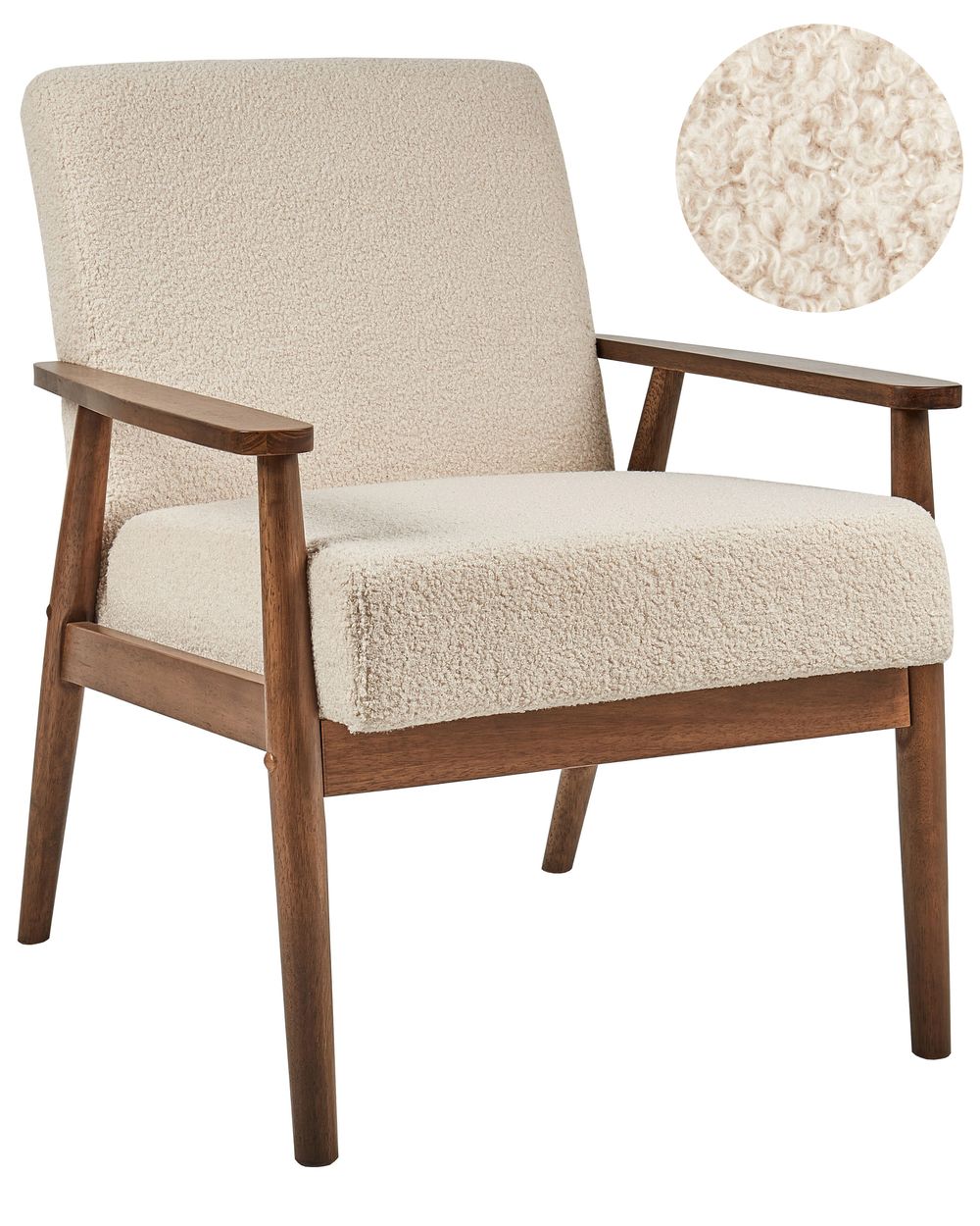 Poltrona ESRUM Bouclé Marrone scuro/Beige