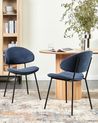 Set of 2 Fabric Dining Chairs Dark Blue KIANA_938999