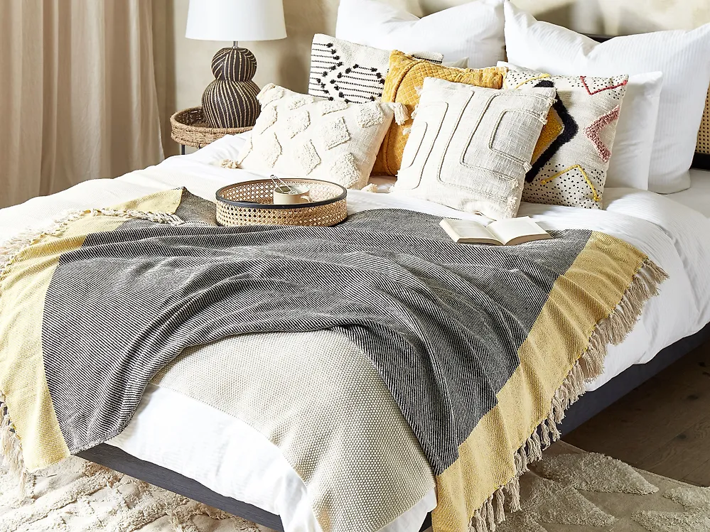 Blanket LAPU Cotton 125 x 150 cm Mustard_1179183