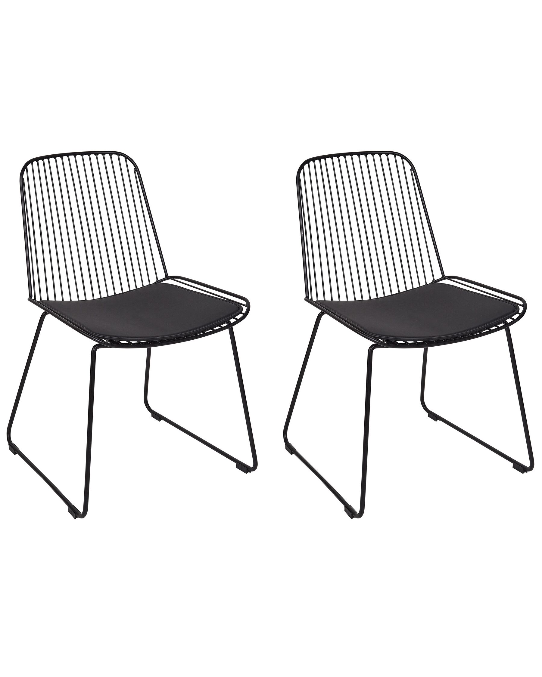 Metallstuhl schwarz mit Kunstleder-Sitz 2er Set PENSACOLA_907476