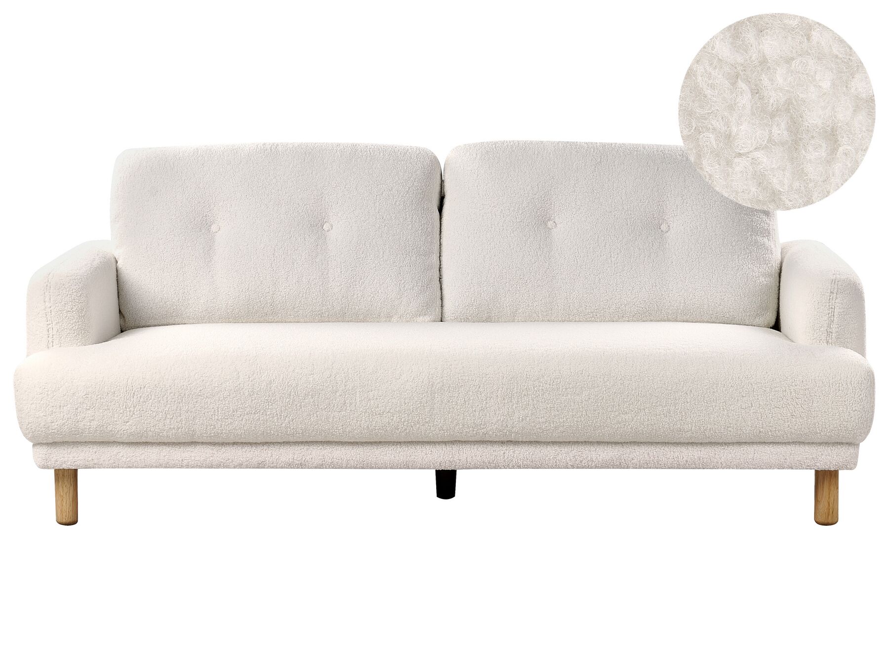 3 personers sofa hvid bouclé TUVE_927359