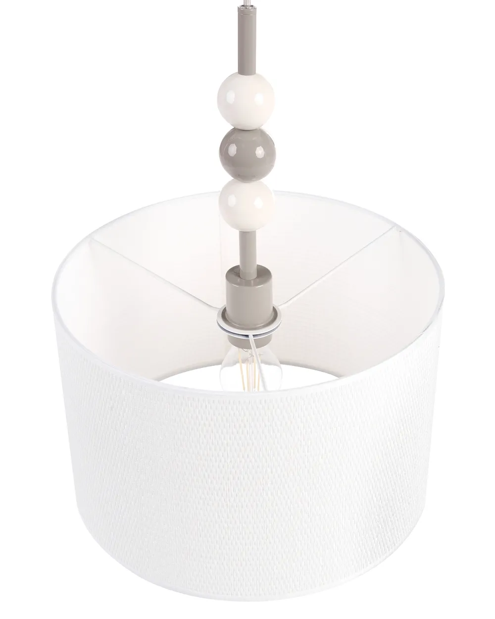 Pendant Lamp LOKY Metal White/ Beige_1067586